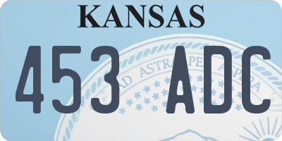 KS license plate 453ADC