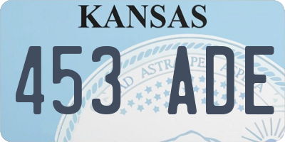 KS license plate 453ADE