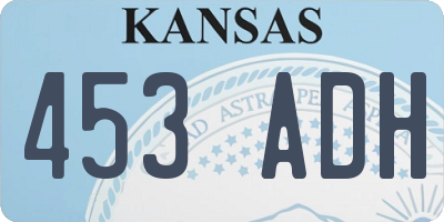 KS license plate 453ADH