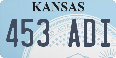 KS license plate 453ADI