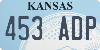 KS license plate 453ADP