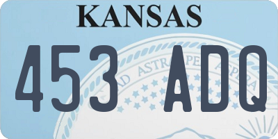 KS license plate 453ADQ