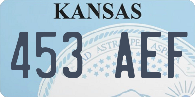 KS license plate 453AEF