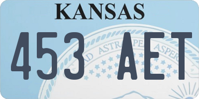 KS license plate 453AET