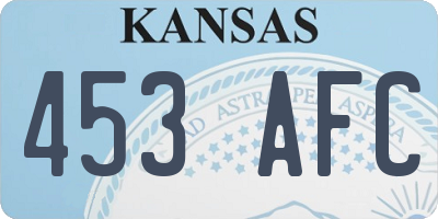 KS license plate 453AFC