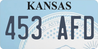 KS license plate 453AFD
