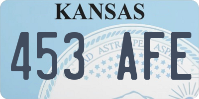 KS license plate 453AFE