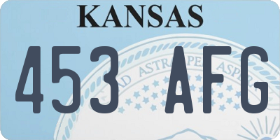 KS license plate 453AFG