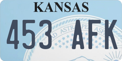 KS license plate 453AFK