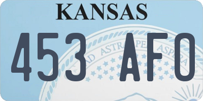 KS license plate 453AFO