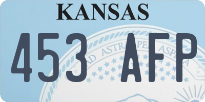KS license plate 453AFP