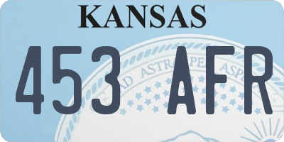 KS license plate 453AFR