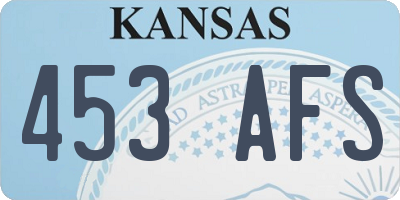 KS license plate 453AFS