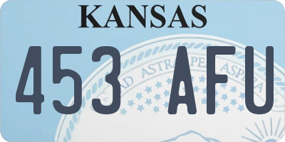 KS license plate 453AFU