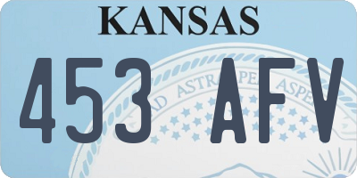 KS license plate 453AFV