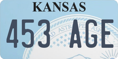 KS license plate 453AGE