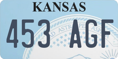 KS license plate 453AGF