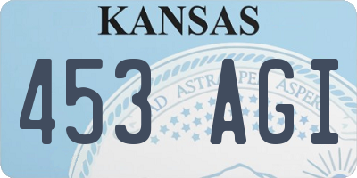 KS license plate 453AGI