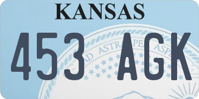 KS license plate 453AGK