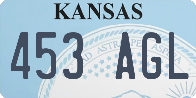 KS license plate 453AGL