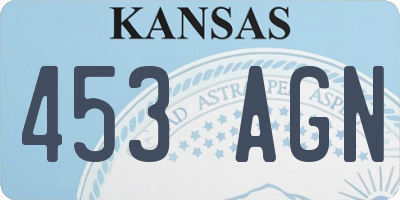 KS license plate 453AGN