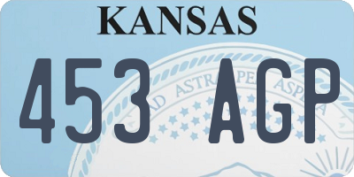 KS license plate 453AGP