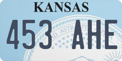 KS license plate 453AHE
