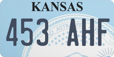 KS license plate 453AHF
