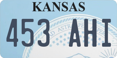 KS license plate 453AHI