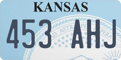 KS license plate 453AHJ