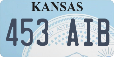KS license plate 453AIB