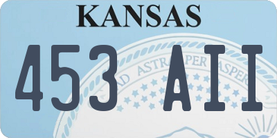 KS license plate 453AII