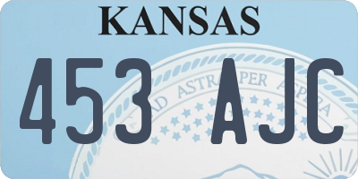 KS license plate 453AJC