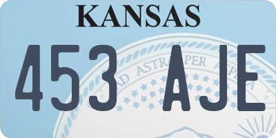 KS license plate 453AJE