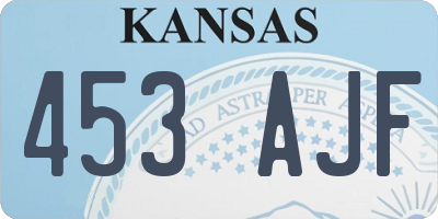 KS license plate 453AJF