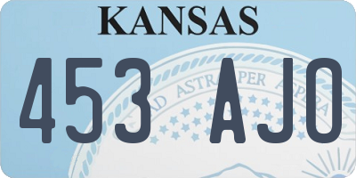 KS license plate 453AJO