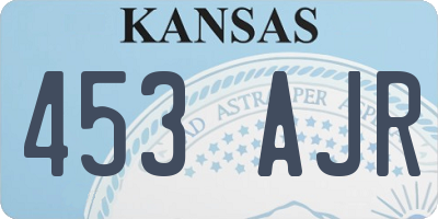 KS license plate 453AJR