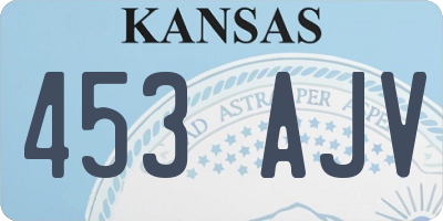KS license plate 453AJV