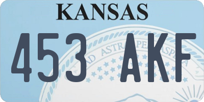 KS license plate 453AKF