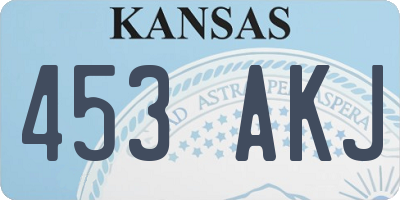 KS license plate 453AKJ