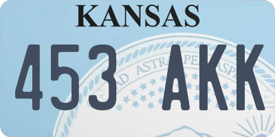 KS license plate 453AKK
