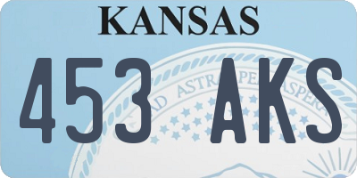 KS license plate 453AKS