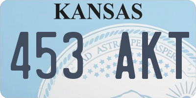 KS license plate 453AKT
