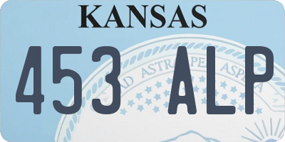 KS license plate 453ALP