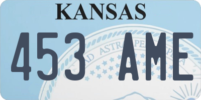 KS license plate 453AME