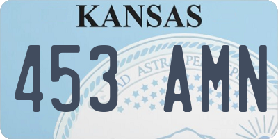 KS license plate 453AMN