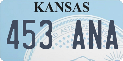 KS license plate 453ANA