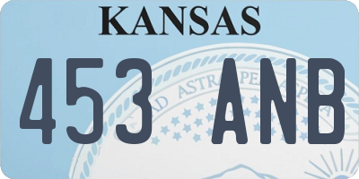 KS license plate 453ANB