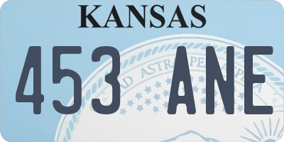 KS license plate 453ANE