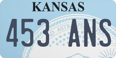 KS license plate 453ANS